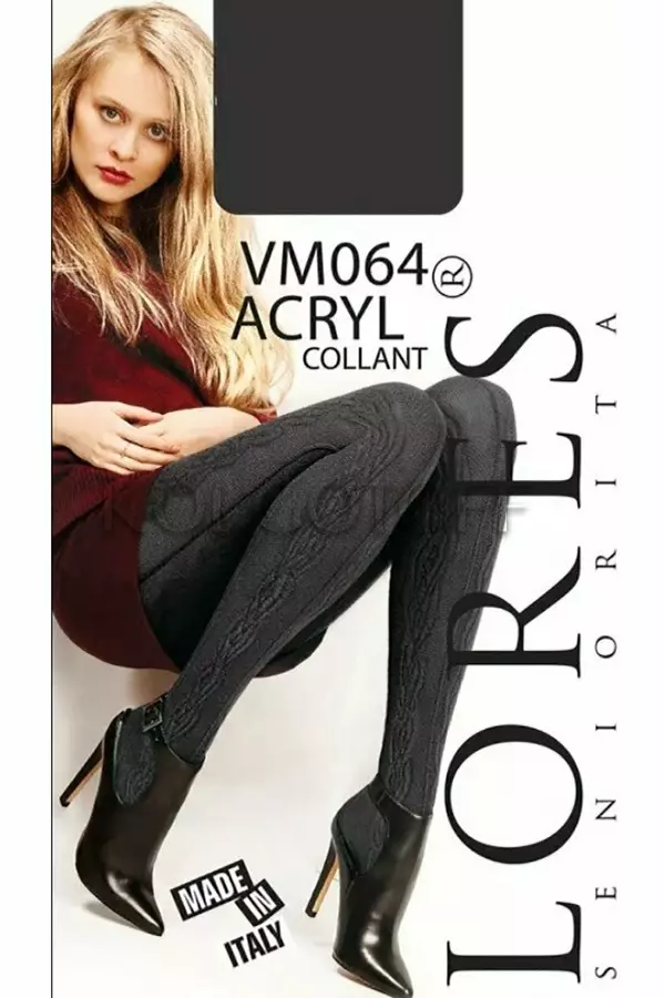 Тёплые колготки с узором оптом LORES VM 064 Acryl