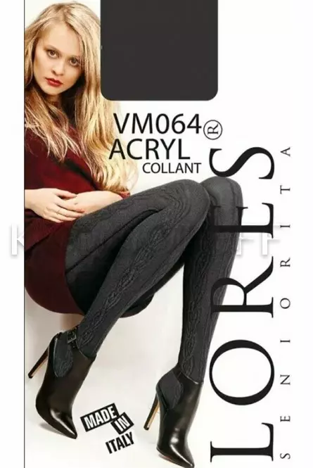 Тёплые колготки с узором оптом LORES VM 064 Acryl