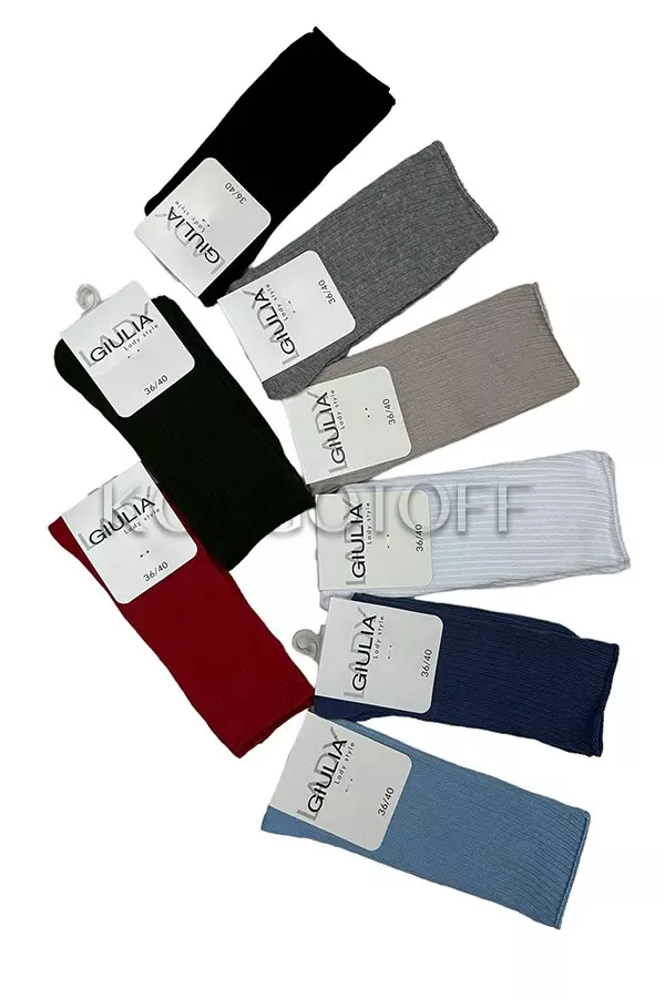 Носки женские хлопковые в рубчик оптом GIULIA WS4 RIB