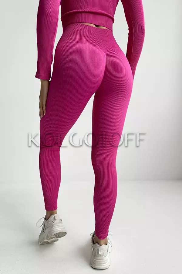 Леггинсы бесшовные в рубчик оптом KOLGOTOFF Leggings RIBBED PUSH-UP