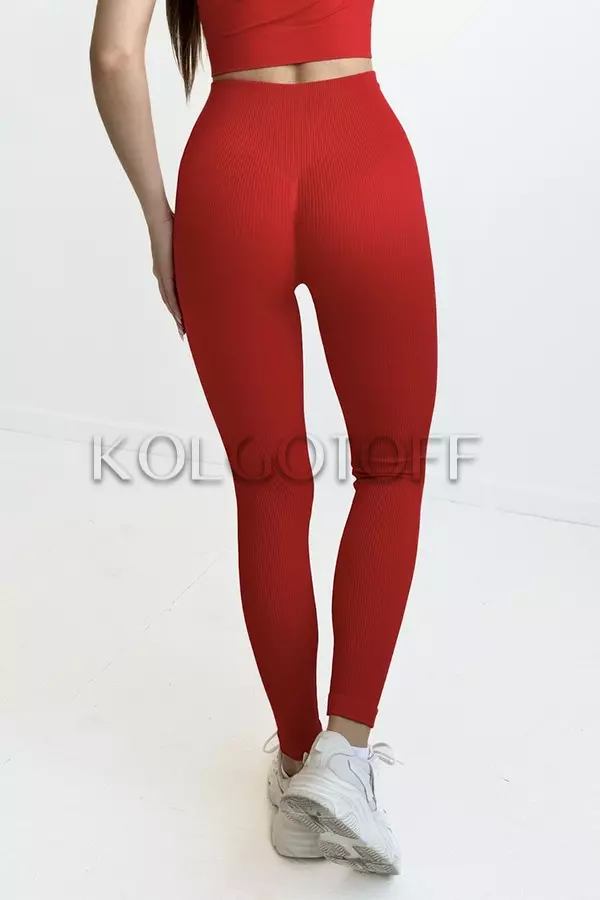 Леггинсы бесшовные в рубчик оптом KOLGOTOFF Leggings RIBBED PUSH-UP