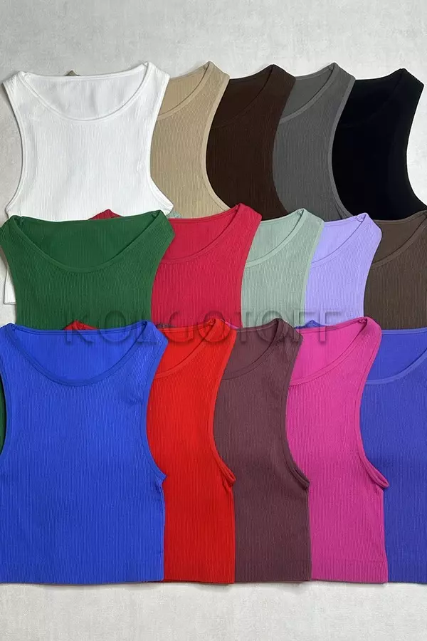 Топ-майка бесшовная в рубчик оптом KOLGOTOFF TOP RIBBED