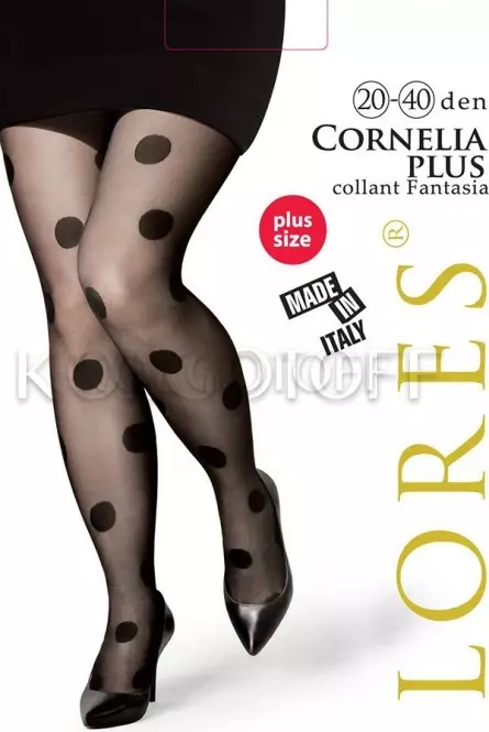 Колготки с узором большого размера оптом LORES CORNELLA PLUS 20/40
