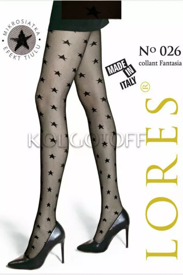 Колготки с узором в звёздочку оптом LORES №26