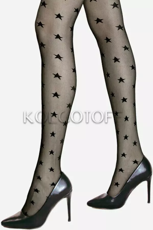 Колготки с узором в звёздочку оптом LORES №26