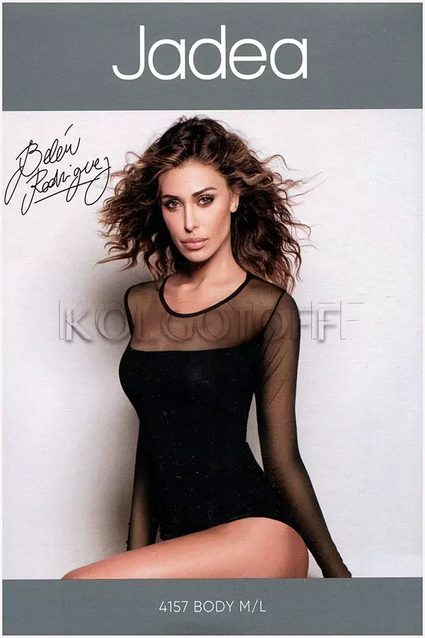 Женское хлопковое боди с длинным прозрачным рукавом оптом JADEA Body Art 4157