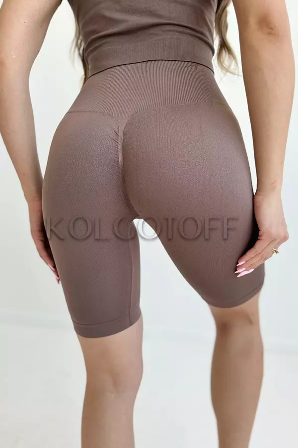 Бесшовные велосипедки с эффектом пуш-ап оптом GIULIA Tracks Shape