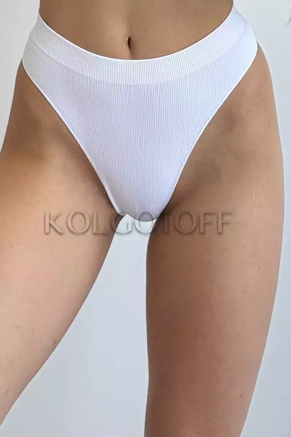 Трусики бесшовные стринг в рубчик оптом GIULIA String briefs RIB