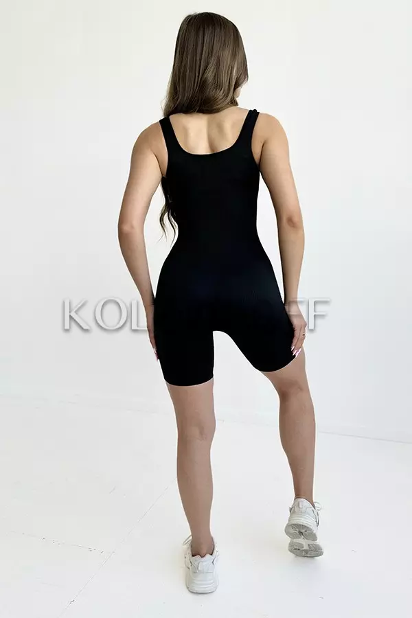 Бесшовный комбинезон оптом GIULIA Jumpsuit RIB (широкая бретель)