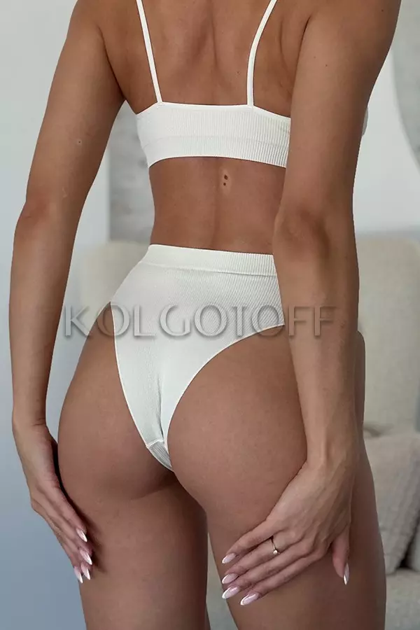 Трусики бесшовные бразилиана в рубчик оптом NTF Brasilian briefs RIB