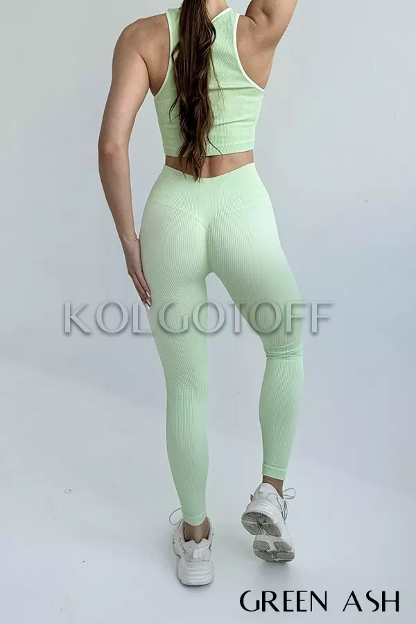 Леггинсы бесшовные в рубчик c пуш-ап оптом NTF Leggings RIB push-up
