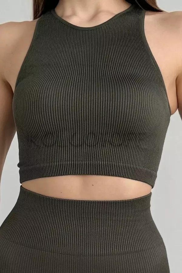 Топ бесшовный в рубчик оптом NTF Halter TOP Rib