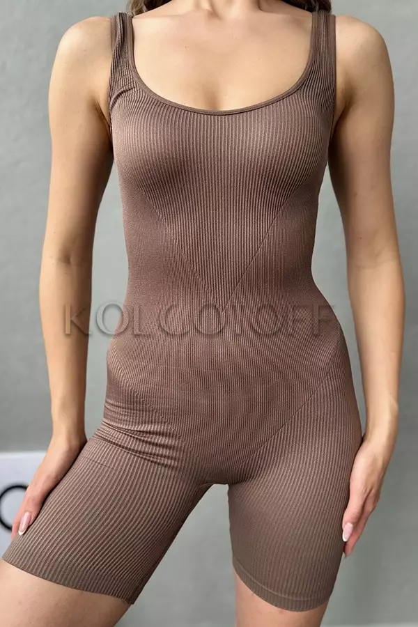 Бесшовный комбинезон оптом NTF Jumpsuit RIB (широкая бретель)