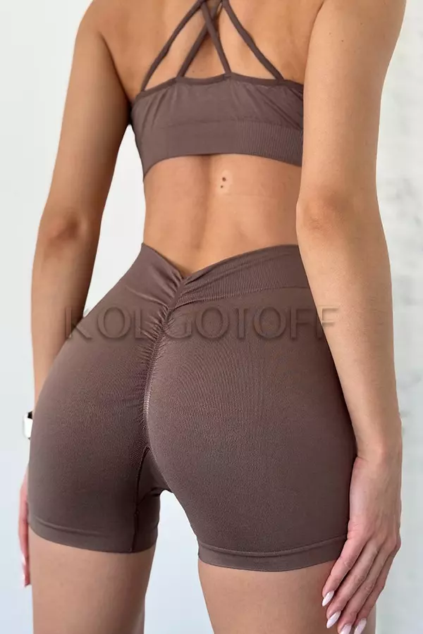 Бесшовные шортики с эффектом пуш-ап оптом NTF V-Shorts