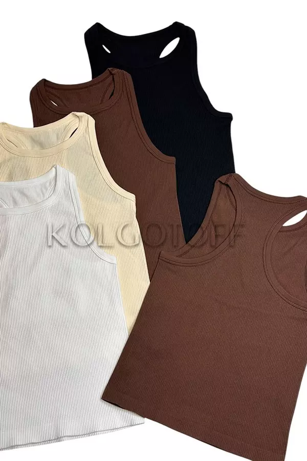 Майка бесшовная в рубчик оптом KOLGOTOFF CANOTTA RIBBED SPORT