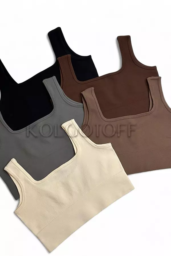 Топ женский бесшовный в рубчик оптом KOLGOTOFF TOP RIBBED LIGHT