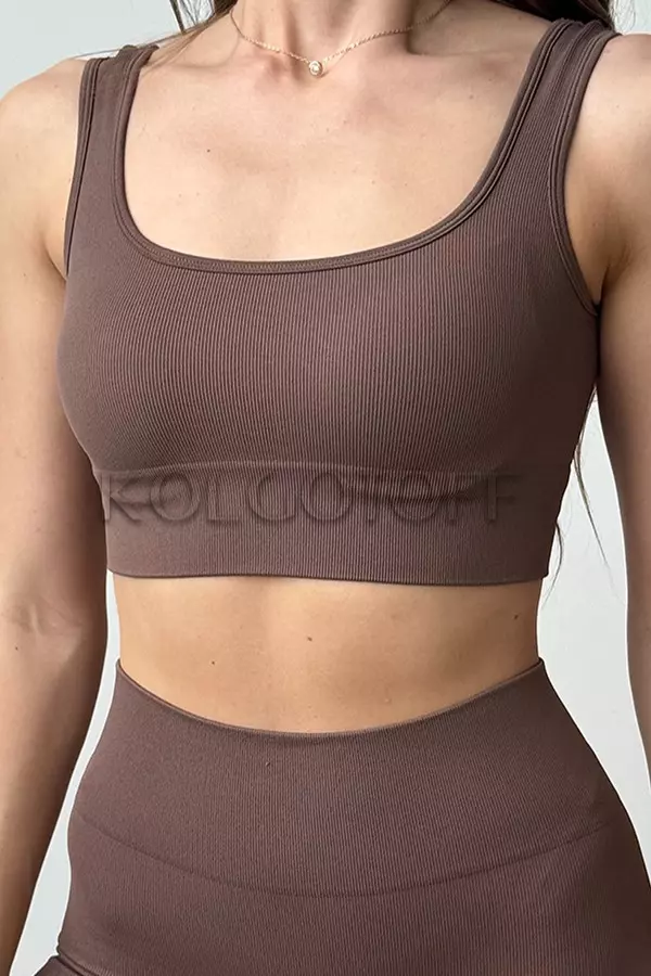 Топ женский бесшовный в рубчик оптом KOLGOTOFF TOP RIBBED LIGHT