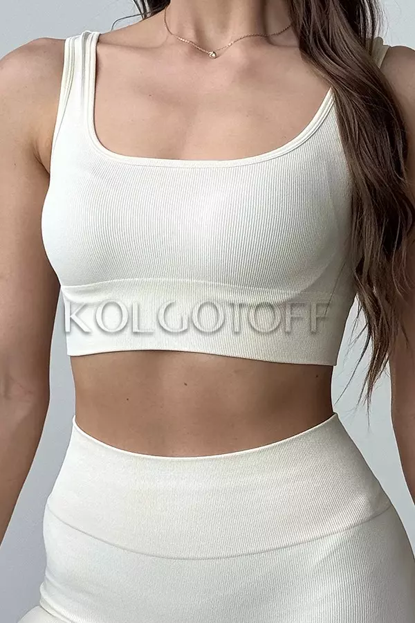Топ женский бесшовный в рубчик оптом KOLGOTOFF TOP RIBBED LIGHT