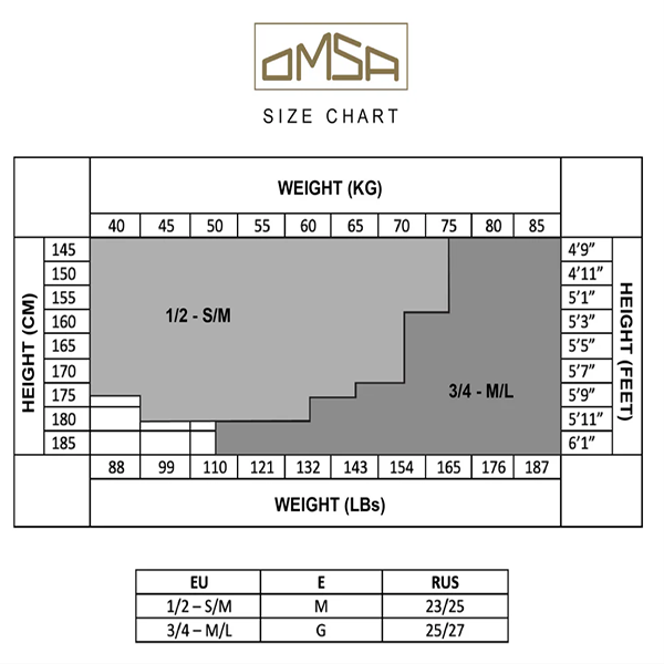 Розмірна сітка Omsa gambaletto