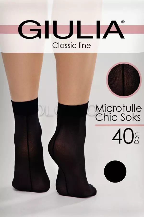 Шкарпетки жіночі з імітацією шва оптом GIULIA Microtulle Chic Socks 40