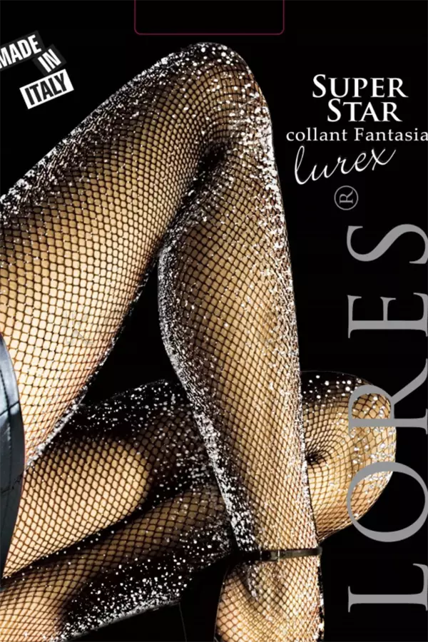 Колготки жіночі в сітку з люрексом оптом LORES Superstar lurex