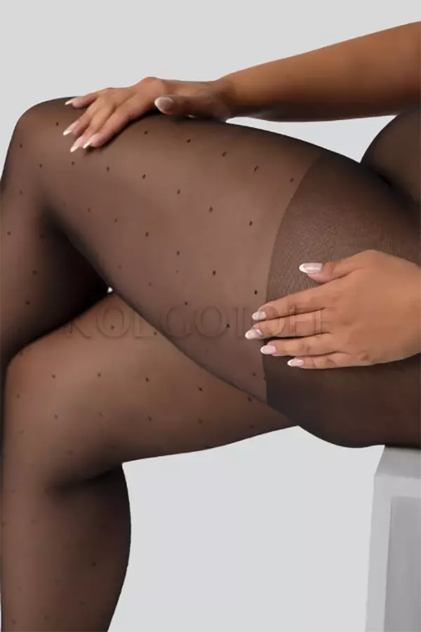 Колготки з візерунком жіночі великого розміру оптом Mona Dots Right 30