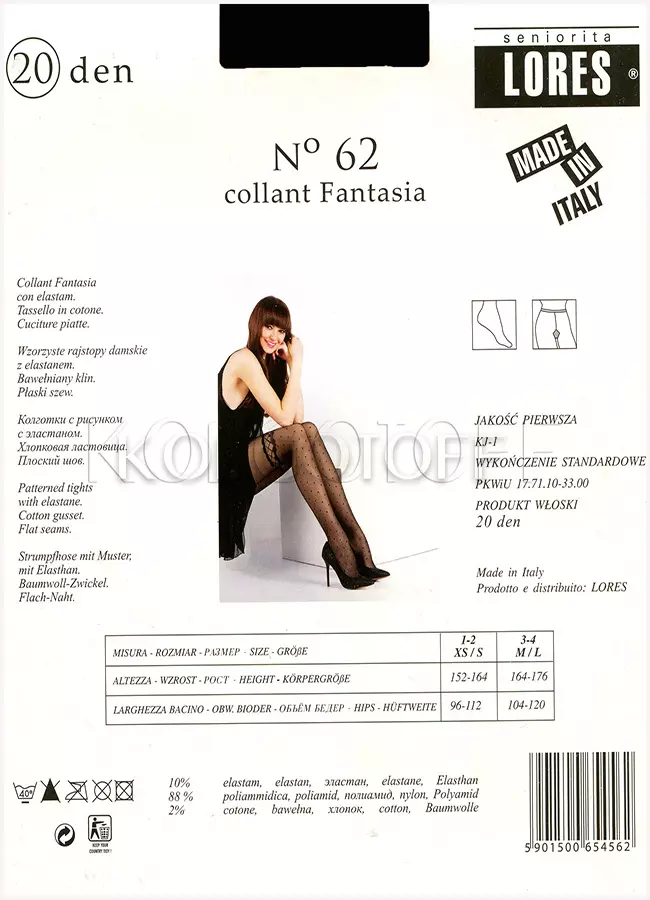 Колготки з візерунком оптом LORES 20 Den Fantasia №62