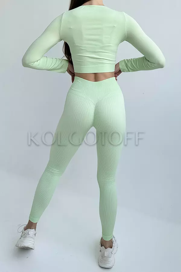 Легінси безшовні в рубчик оптом GIULIA Leggings RIB 02 без пуш ап