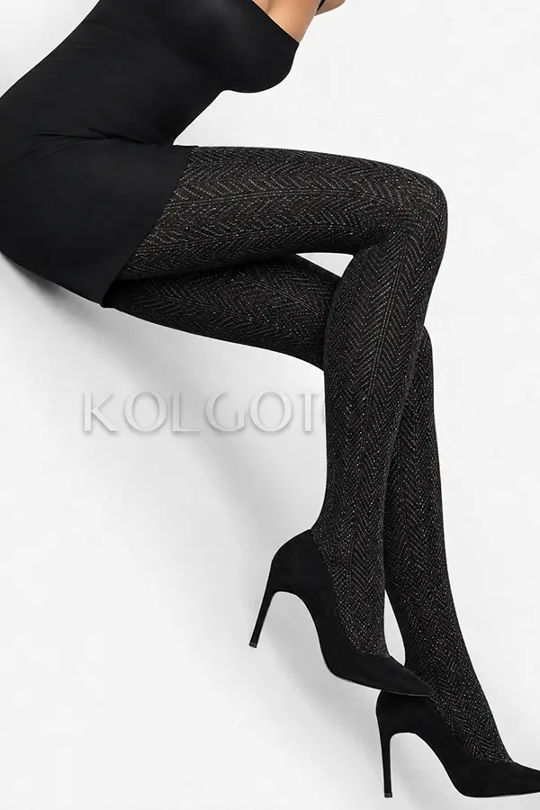 Колготки теплі з люрексом оптом LEVANTE B05A Collant Cotton Lame