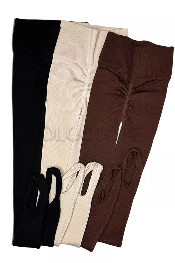 Легінси безшовні в рубчик зі штрипками оптом KOLGOTOFF Leggings RIBBED STRAPS push-up