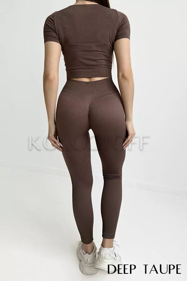 Легінси безшовні в рубчик з пуш-ап оптом GIULIA Leggings RIB