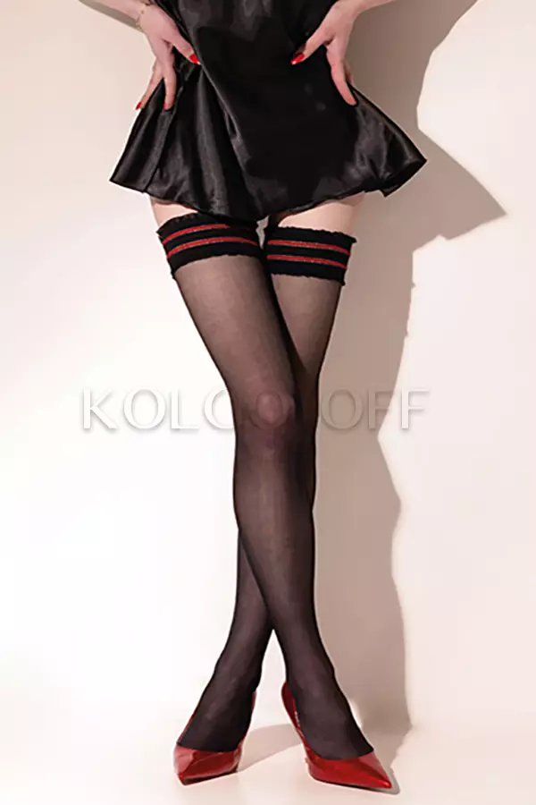 Панчохи з кольоровою гумкою оптом DOLORES Alessandra 40 autoreggente erotic line