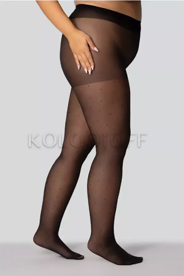 Колготки з візерунком жіночі великого розміру оптом Mona Dots Right 30