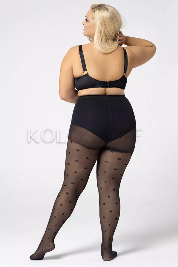 Колготки з візерунком жіночі великого розміру оптом Mona Star 30