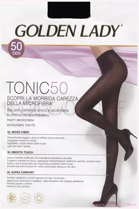 Класичні колготки з мікрофібри без шортиків оптом GOLDEN LADY Tonic 50