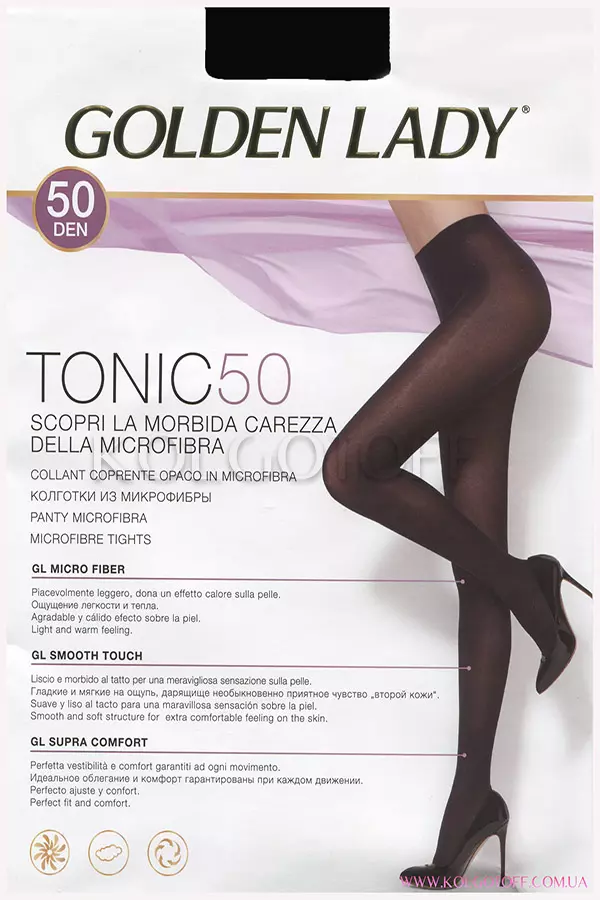 Класичні колготки з мікрофібри без шортиків оптом GOLDEN LADY Tonic 50