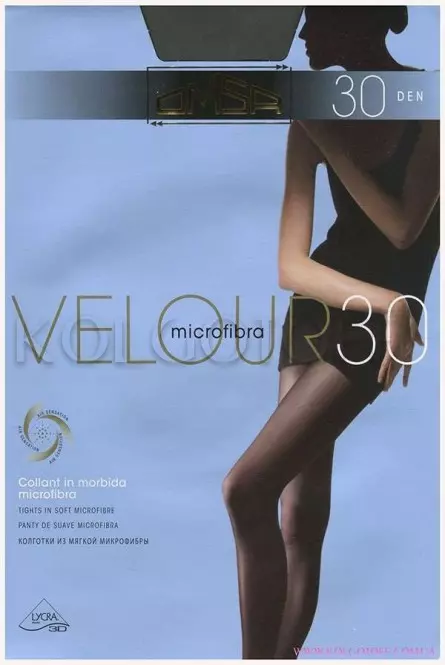 Класичні колготки з мікрофібри без шортиків оптом OMSA Velour 30