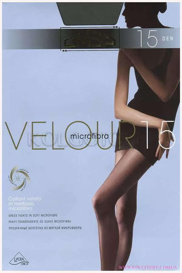 Ультратонкі колготки з мікрофібри без шортиків оптом OMSA Velour 15