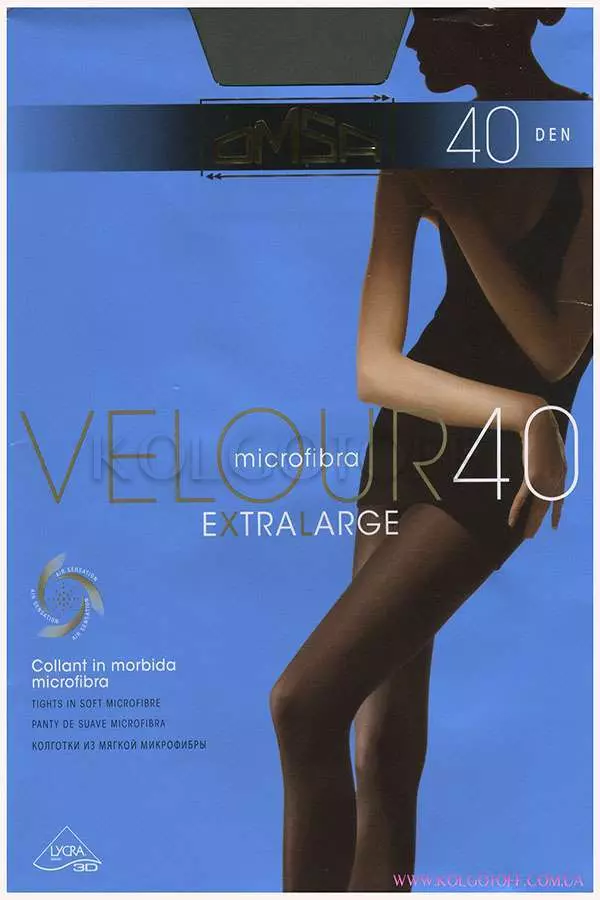 Колготки із мікрофібри великого розміру оптом OMSA Velour 40 XL