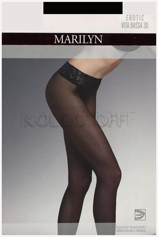 Колготки з силіконовим поясом оптом MARILYN Erotic 30 vita bassa