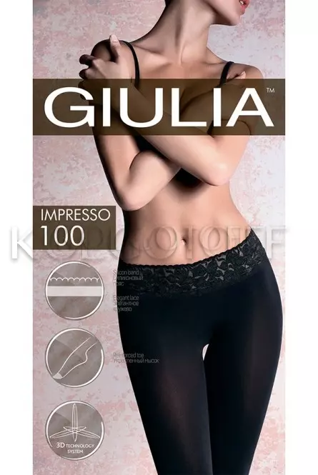 Колготки з силіконовим поясом оптом GIULIA Impresso 100