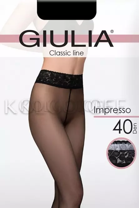 Колготки з силіконовим поясом оптом GIULIA Impresso 40