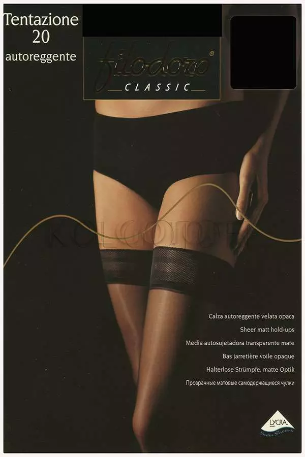 Панчохи з гладкою коронкою оптом FILODORO Tentazione 20 autoreggente