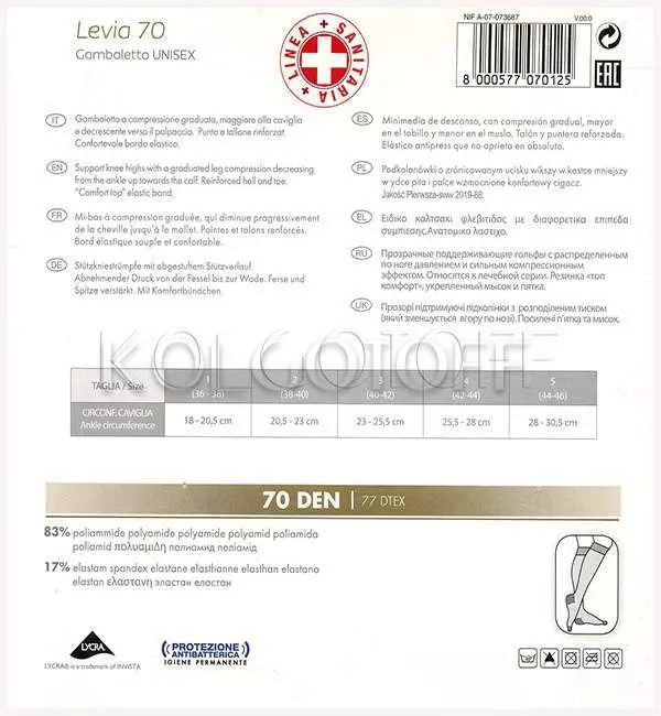 Гольфи медичні оптом LEVANTE Levia 70 gambaletto