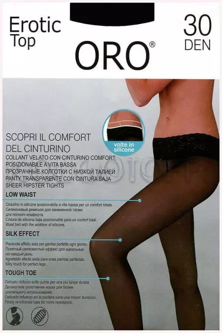 Колготки із силіконовим поясом оптом ORO Erotic Top 30