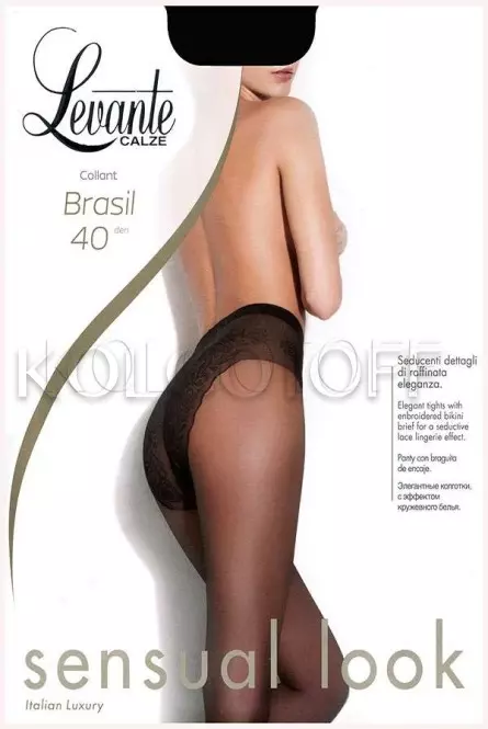 Колготки жіночі з ажурними трусиками оптом LEVANTE Brasil 40