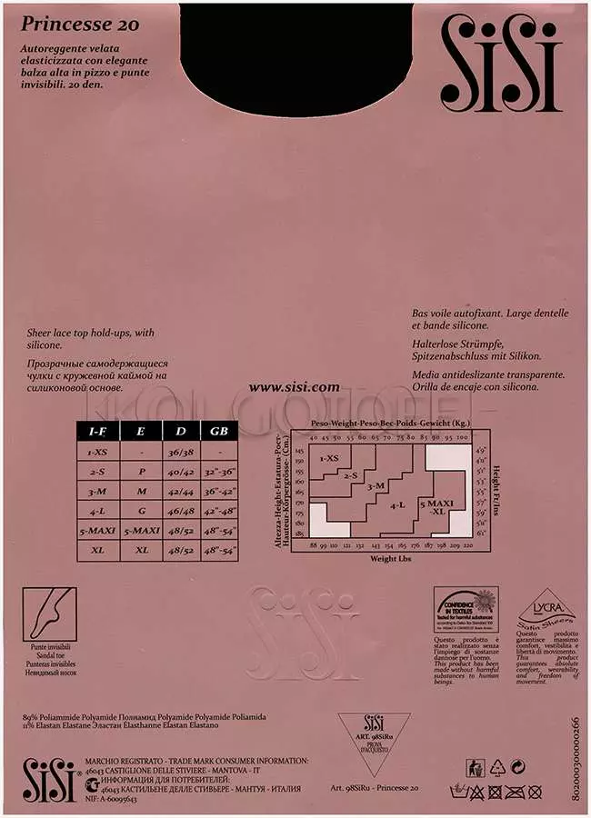 Панчохи жіночі оптом SISI Princesse 20