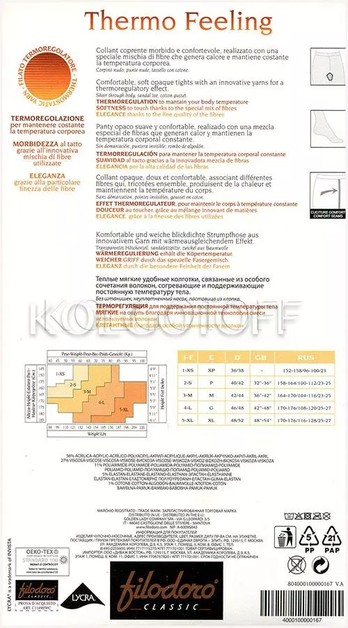 Термоколготки оптом FILODORO Thermo Feeling