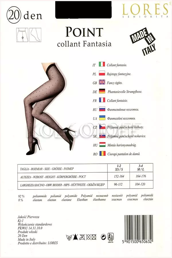 Колготки з візерунком оптом LORES Point 20