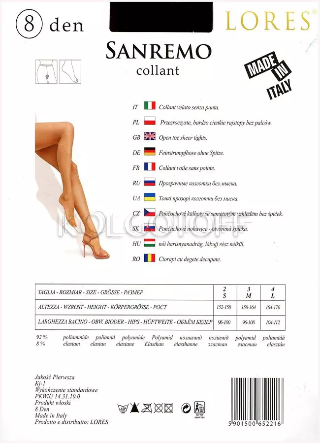 Колготки з відкритими пальцями оптом LORES Sanremo 8 collant